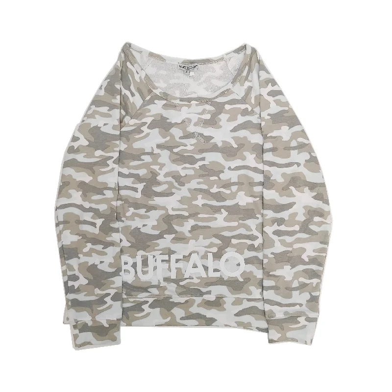 BUFFALO Cream Camo Luxurious Parker Sweatshirt Hoodie with Elastic Cuffs Stretchable Comfortable