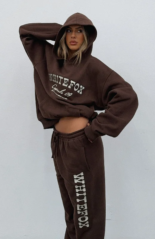 Capsule 9 Catch A Vibe Oversized Hoodie Espresso Hoodie with Sequins Glamorous Eye-catching