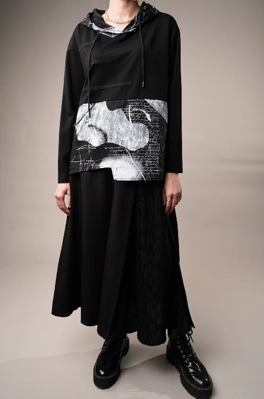 Celestial Wave Hooded Coord Set Hoodie with Full-Zip Functional Layering
