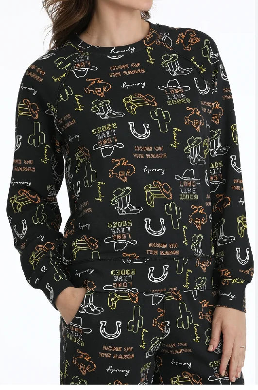 Cruel Denim Long Sleeve Sweatshirt Women’s CTK7490001 Hoodie with Pattern Geometric Abstract