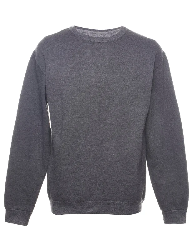 Dark Grey Plain Sweatshirt - M Oversized Hoodie Comfort Casual