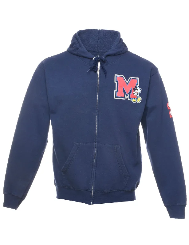 Disney Parks Mickey Hooded 1990s Cartoon Sweatshirt - M Hoodie with Rhinestones Sparkly Elegant