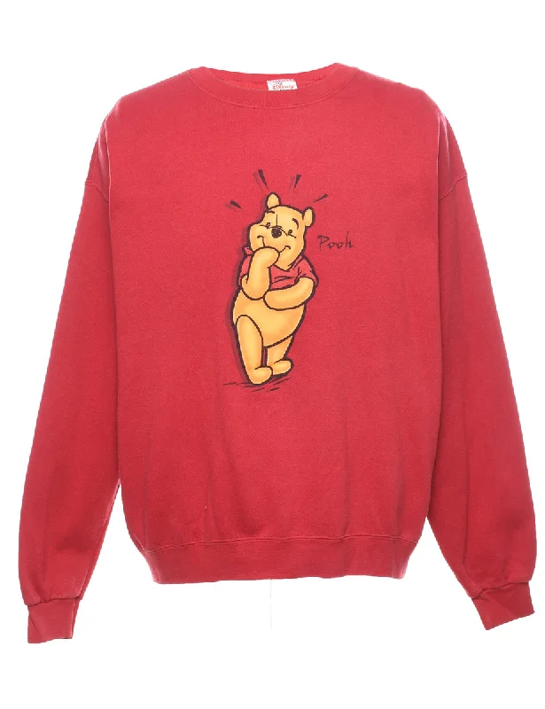 Disney Winnie The Pooh 1990s Cartoon Sweatshirt - XL Hoodie with Reflective Safety Nightwear