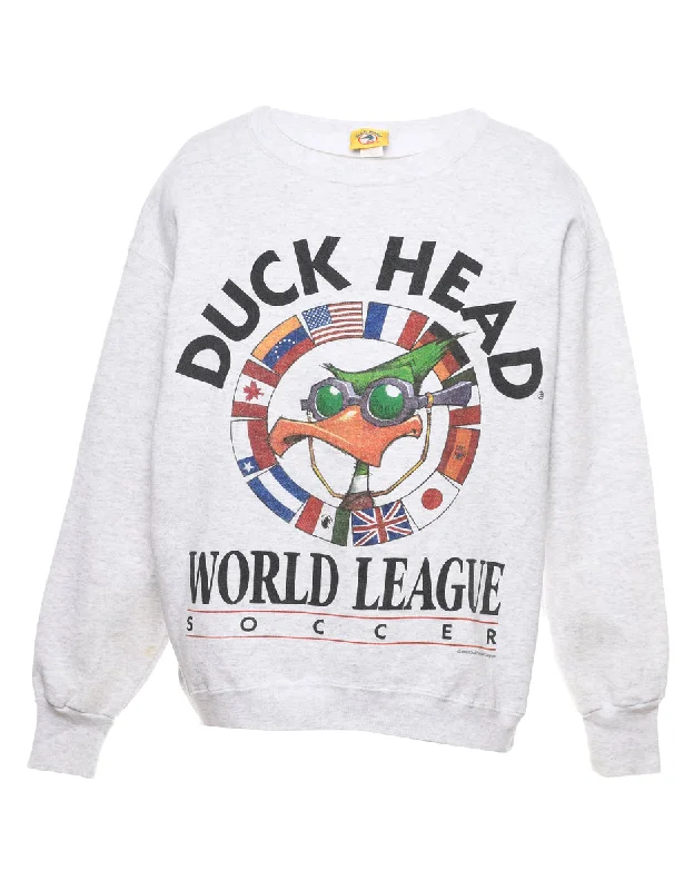 Duck Head World League Sports Sweatshirt - XL Hoodie with Pattern Geometric Abstract