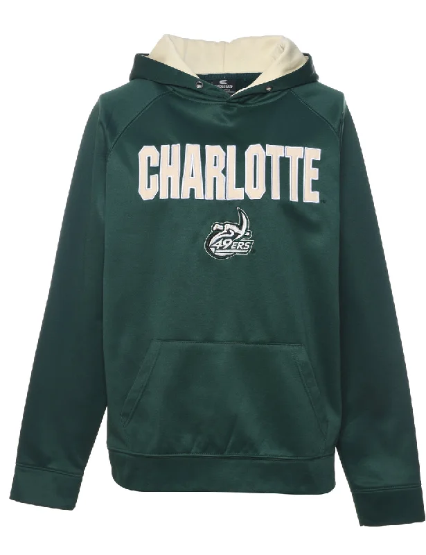 Embroidered Charlotte 49ers Hoodie - M Hoodie with Drawstring Waist Adjustable Fitted