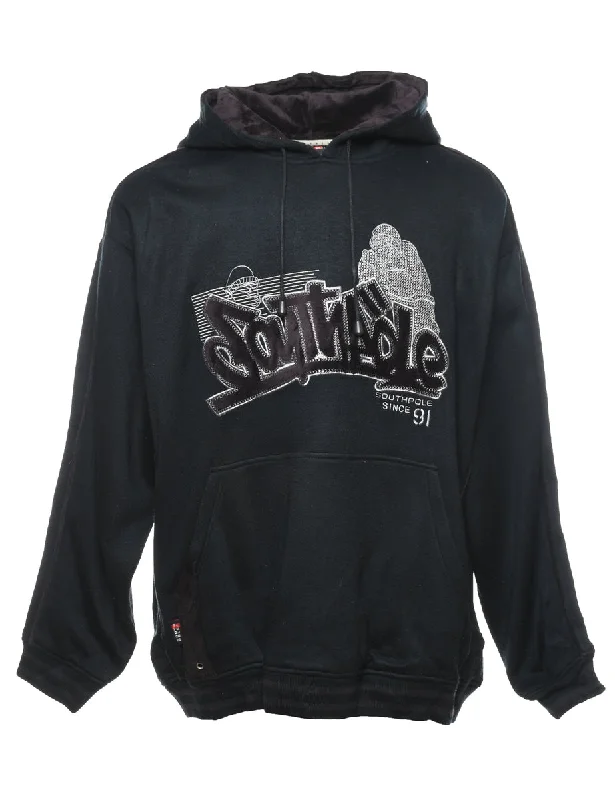 Embroidered Southpole Y2K Printed Hoodie - XL Hoodie with Strings Custom Fit Adjustable