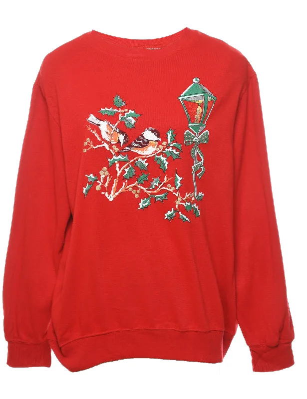 Festive Season Christmas Sweatshirt - L Hoodie Jacket Zipper Layering