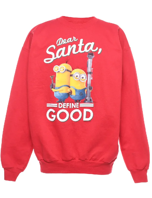 Festive Season Christmas Sweatshirt - L Hoodie with Drawstring Waist Adjustable Fitted