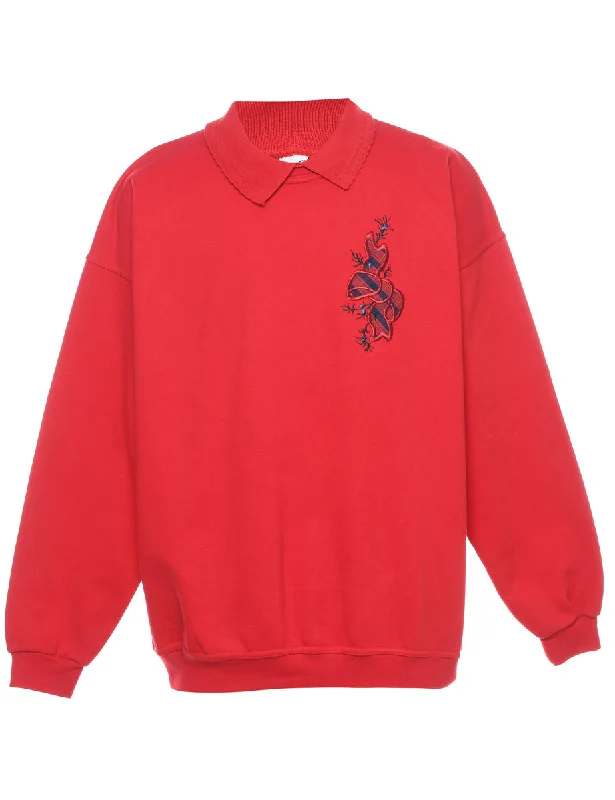 Festive Season Christmas Sweatshirt - L Hoodie with Hem Detail Decorative Unique
