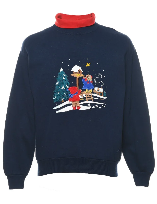 Festive Season Christmas Sweatshirt - M Hoodie with Earth Tones Natural Calm