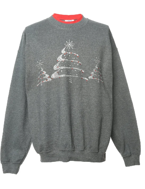 Festive Season Christmas Sweatshirt - S Hoodie with Oversized Fit Loose Comfortable