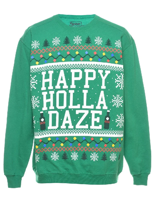 Festive Season Christmas Sweatshirt - S Hoodie with Puffed Sleeves Voluminous Trendy