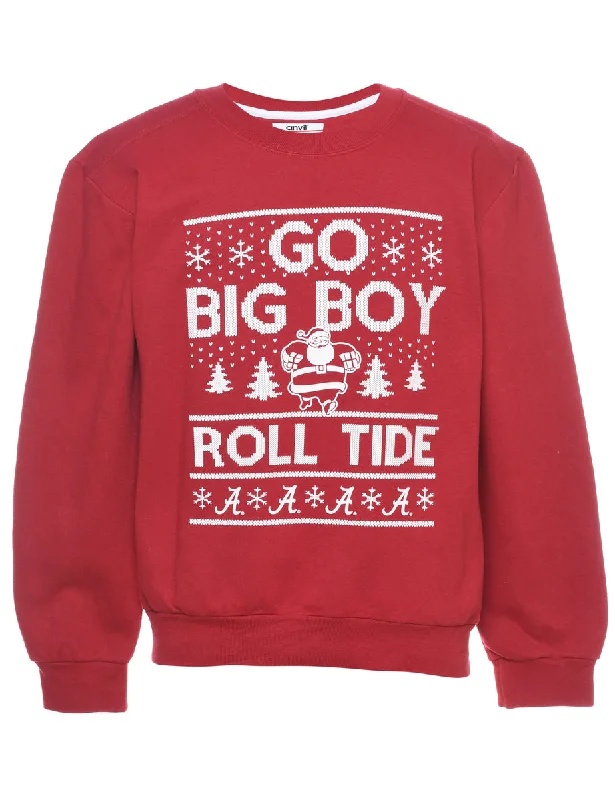 Festive Season Christmas Sweatshirt - S Hoodie with Raglan Sleeves Sporty Comfortable