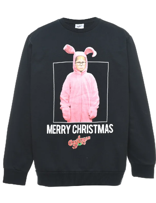 Festive Season Christmas Sweatshirt - XL Hoodie with Hidden Zipper Minimalist Clean