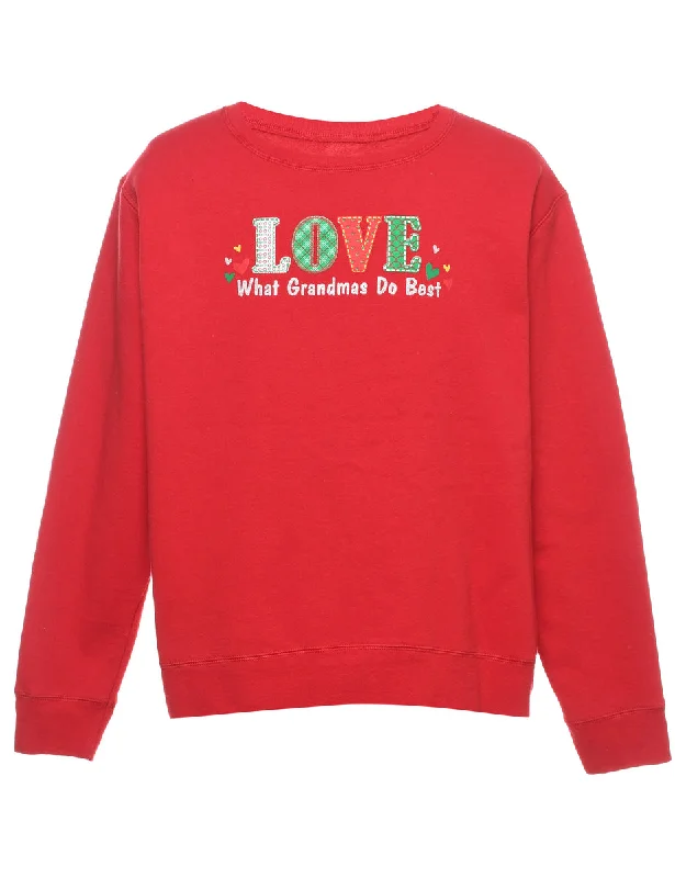 Festive Season Christmas Sweatshirt - XL Hoodie with Toggle Buttons Decorative Unique