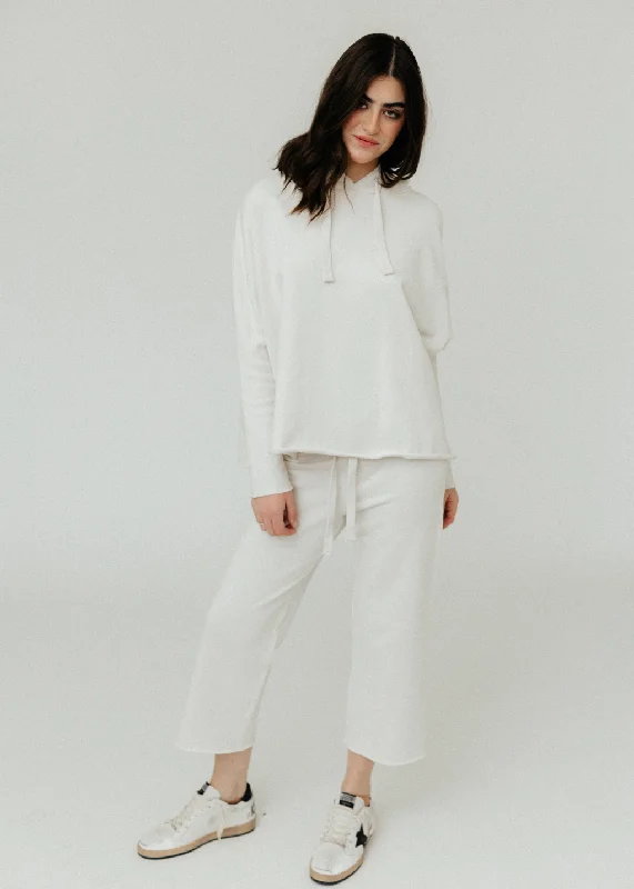 Frank & Eileen Kane Caplet Hoodie in Vintage White Hoodie with Hem Patch Decorative Personalized