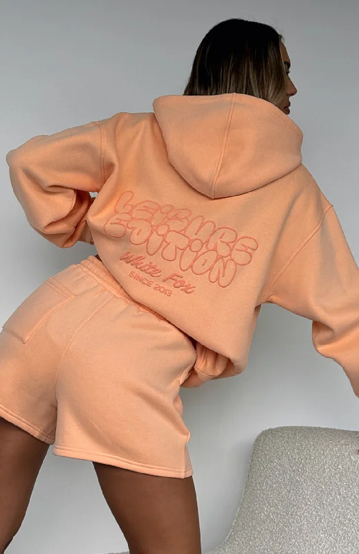 Leisure Edition Oversized Hoodie Peach Hoodie with Pastel Soft Subtle