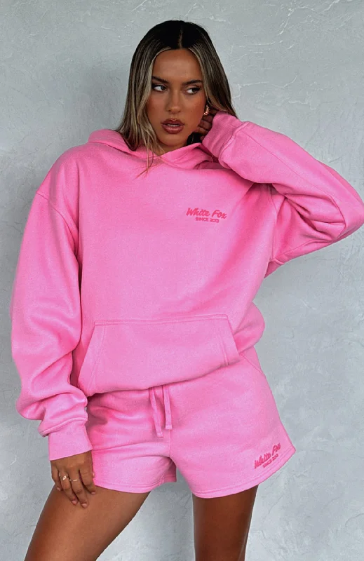 Leisure Edition Oversized Hoodie Pink Hoodie with Magnetic Closure Innovative Modern