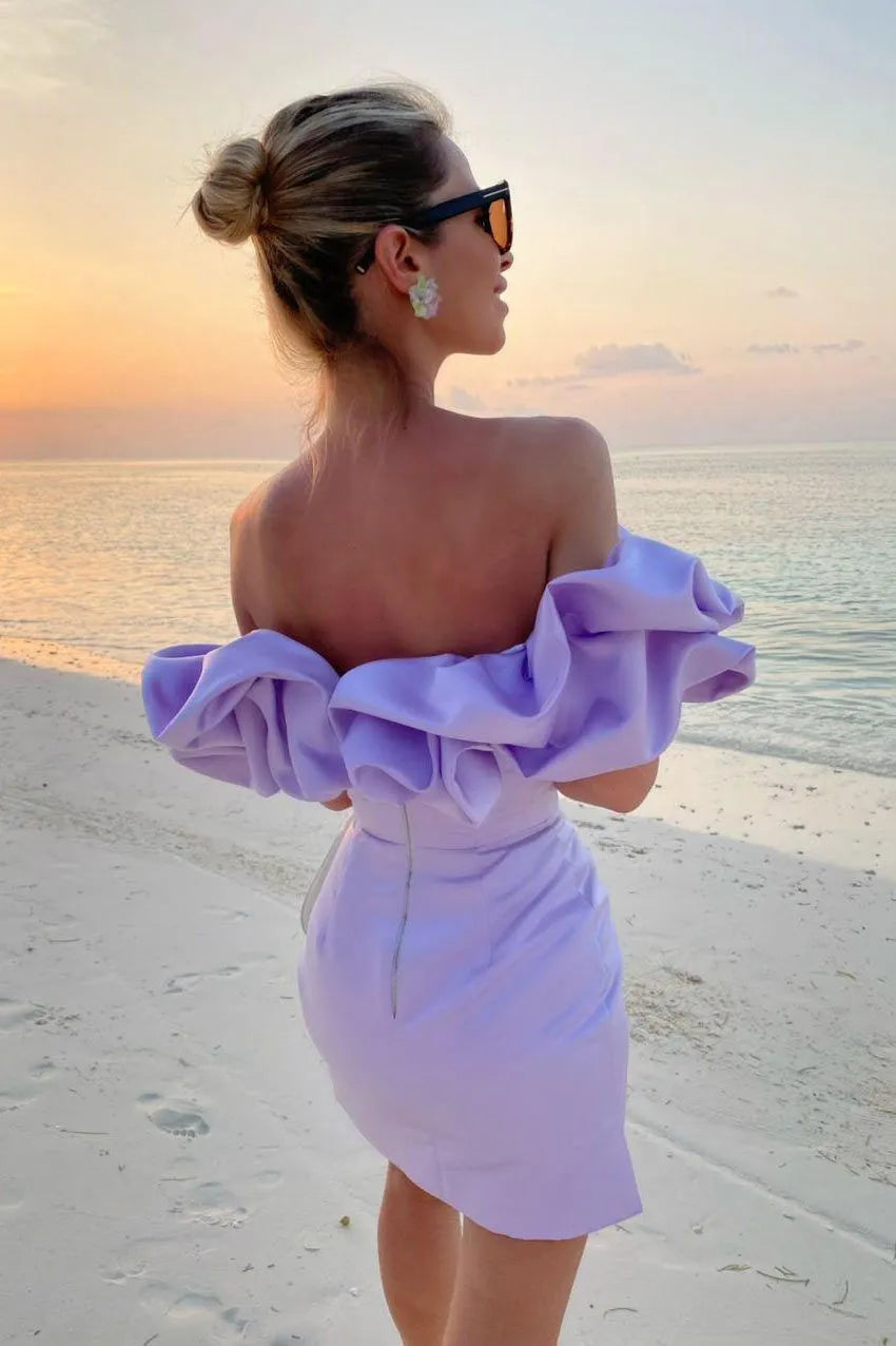 "Meringue" Mini Dress Comfortable Wrap Mini Dress