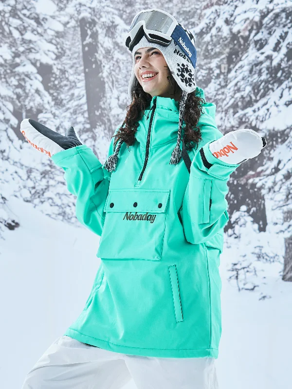 Women's PUREFREE Waterproof Fleece Hoodie Hoodie with Front Slit Layering Stylish