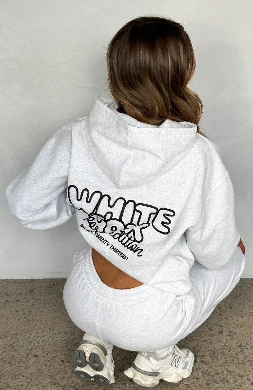 Sport Edition Oversized Hoodie Grey Marle Hoodie with Strings Custom Fit Adjustable