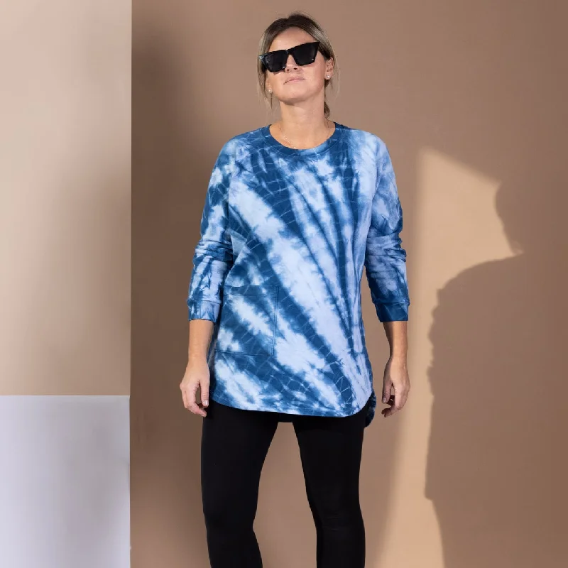 Sweatshirt Tunic in 'Under the sea' Hoodie with Metallic Shiny Futuristic
