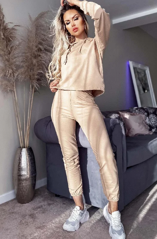 Tonia Hooded Loungewear Top Hoodie with Front Slit Layering Stylish