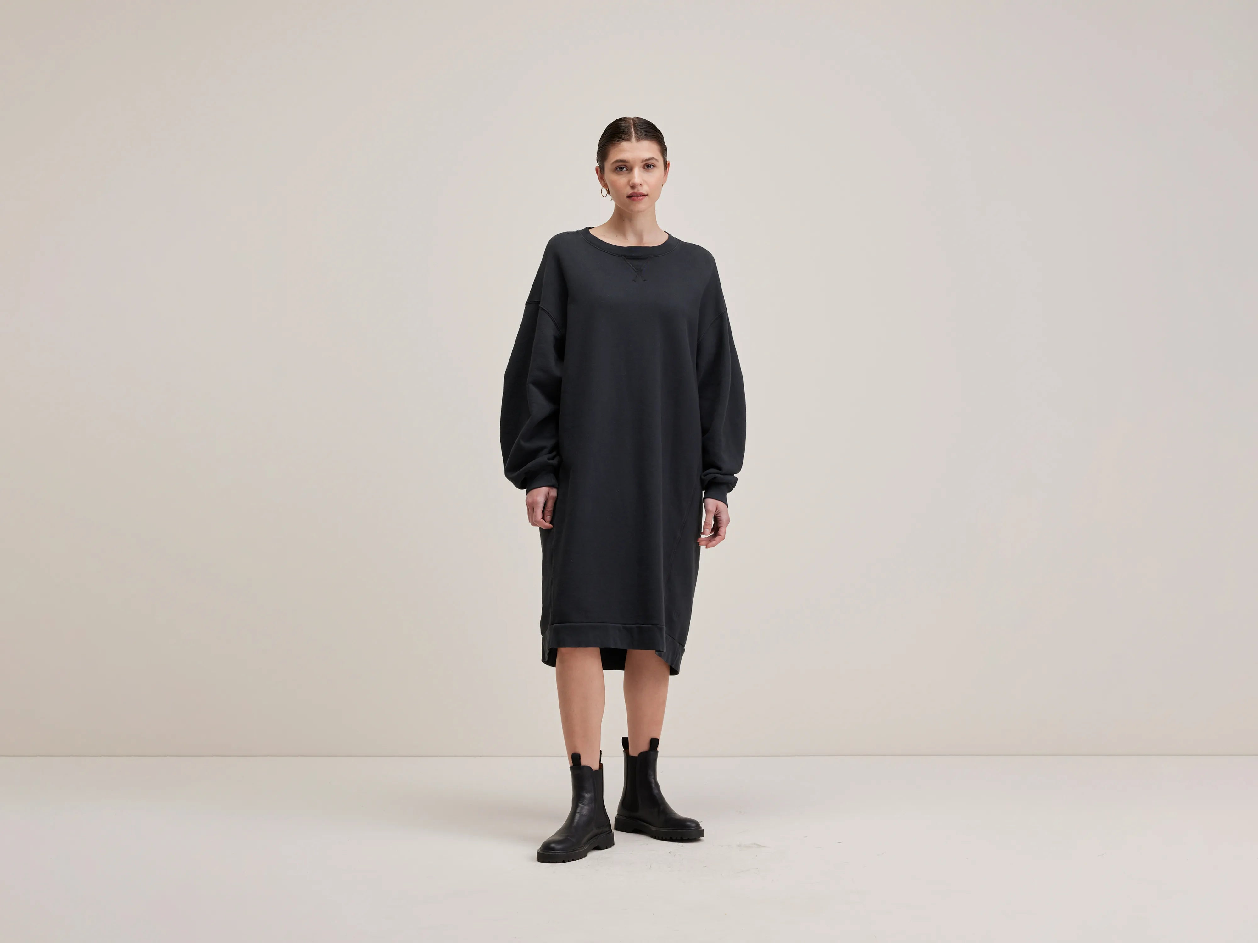 Vrizzie sweatshirt dress (242 / W / BLACK BEAUTY) Hoodie with Velcro Closure Adjustable Secure