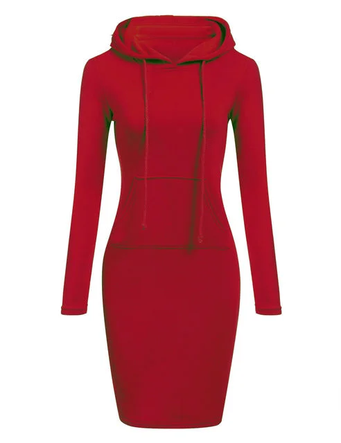 Women Hoodies Long Sweatshirts Tops Casual Dresses Hoodie with Contrast Stitching Detailed Premium