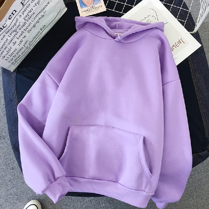 Women Solid Color Oversize Hoodie 2020 Harajuku Plus Basic Sweatshirt Long Sleeve Oversized Hoodie Comfort Casual
