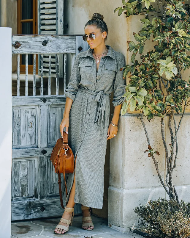 Arman Pocketed Ribbed Knit Maxi Dress - FINAL SALE Comfortable Satin Maxi Dress