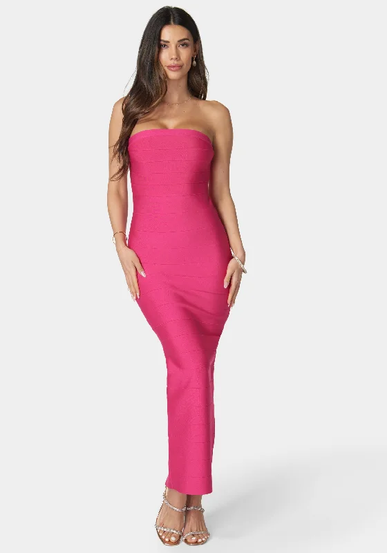 Bandage Strapless Maxi Dress Stylish A-Line Maxi Dress