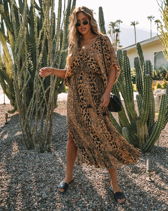 Boujee Bengal Kimono Slit Maxi Dress - FINAL SALE Fashionable Off-Shoulder Maxi Dress Boujee Bengal Kimono Slit Maxi Dress - FINAL SALE Fashionable Off-Shoulder Maxi Dress
