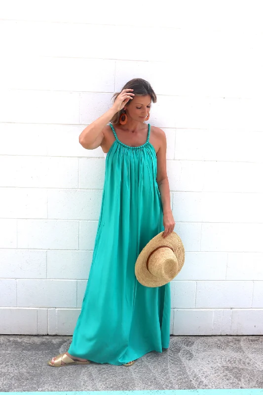 Mariah Maxi Dress In Summer Green Comfortable Bohemian Maxi Dress