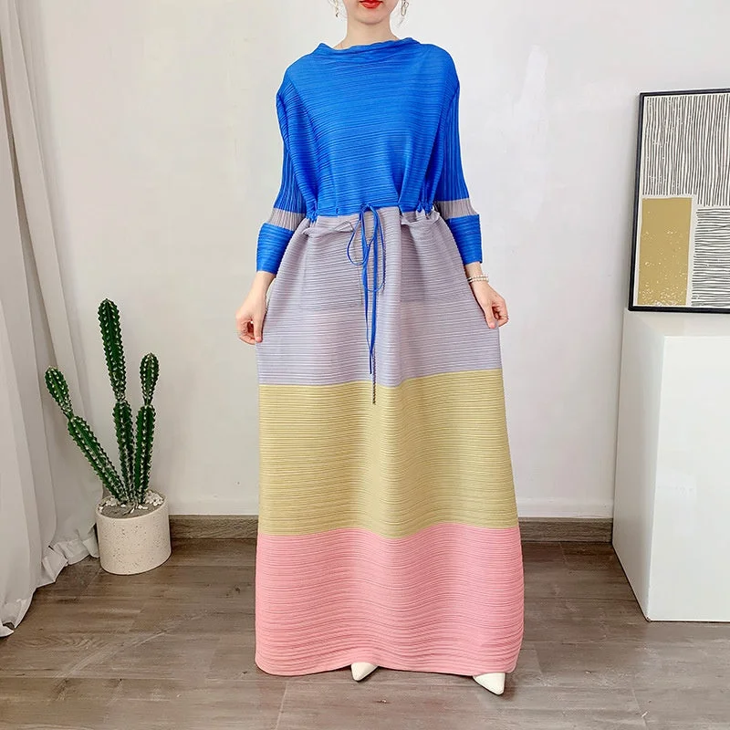 OUDINA New Fashion Pleated Plus Size Oversized Long Sleeve Maxi Dress Women Muslim Casual Women's Dresses Comfortable Maxi Dress with Slits OUDINA New Fashion Pleated Plus Size Oversized Long Sleeve Maxi Dress Women Muslim Casual Women's Dresses Comfortable Maxi Dress with Slits