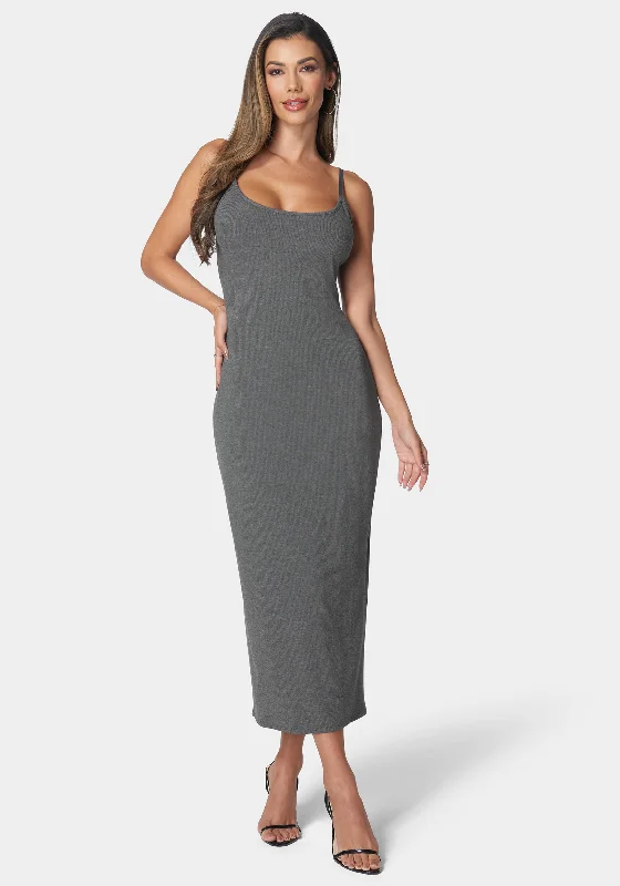 Rib Tank Maxi Dress Elegant Boho Maxi Dress