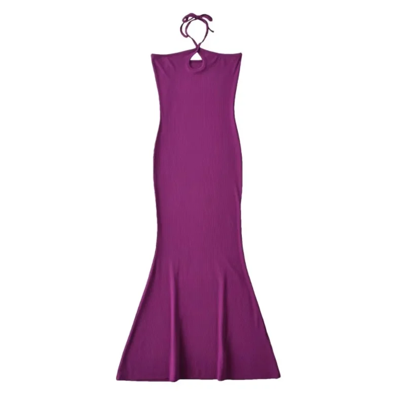 Runwaylover 1762 Halter 2023 Ladies Sexy Off-Shoulder Maxi Dress Fashionable Open-Back Maxi Dress Runwaylover 1762 Halter 2023 Ladies Sexy Off-Shoulder Maxi Dress Fashionable Open-Back Maxi Dress