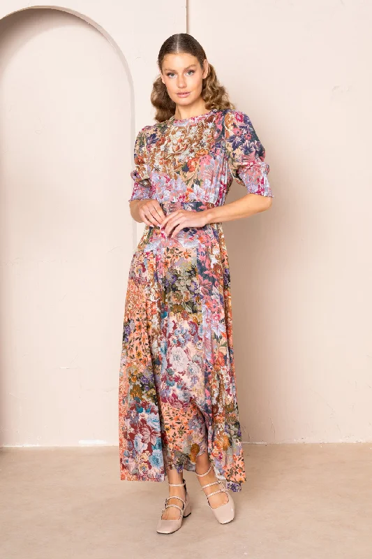 Maxine Short Sleeve Maxi Dress Classic A-Line Maxi Dress