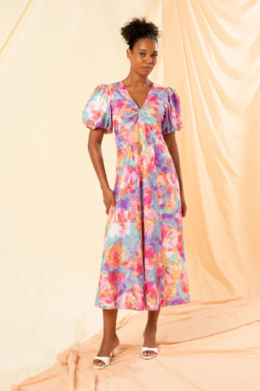 Oliva Twist Front Maxi Dress Trendy A-Line Maxi Dress