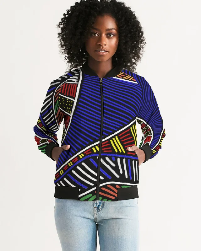 Tribal Vibe Women's Bomber Jacket Print Jacket Jacquard Jacket Patchwork Jacket
