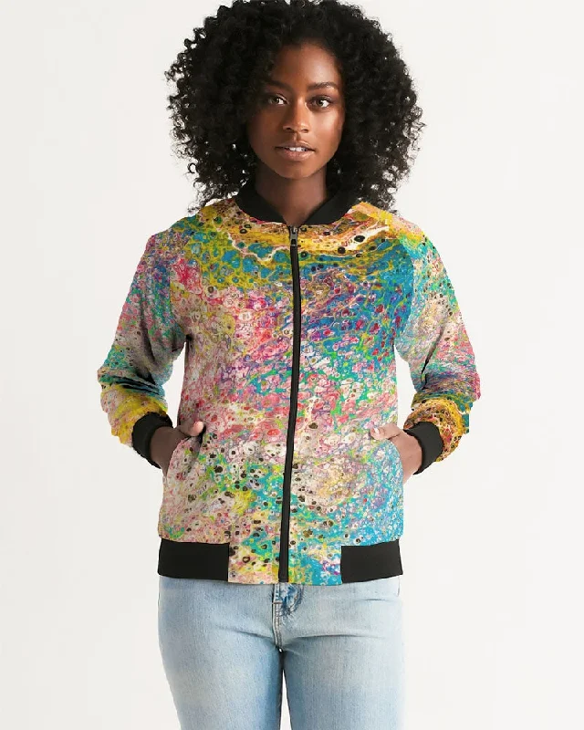 CALYPSO PRIDE Women's Bomber Jacket Insulated Jacket Fitted Jacket Loose Jacket
