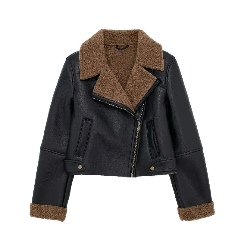 European And American Style Fleece Lined Motorcycle Jacket Denim Jacket Leather Jacket Suede Jacket European And American Style Fleece Lined Motorcycle Jacket Denim Jacket Leather Jacket Suede Jacket