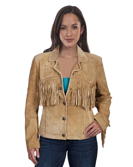 Women's Fringe Lacing Jacket Wool Jacket Cashmere Jacket Tweed Jacket