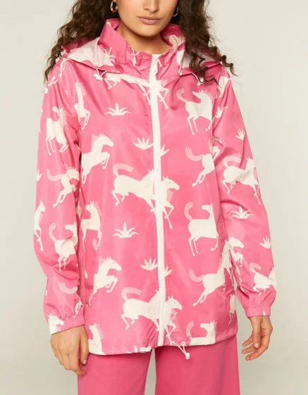 Gabriella Jacket in Pink Horse Print Jacket Jacquard Jacket Patchwork Jacket