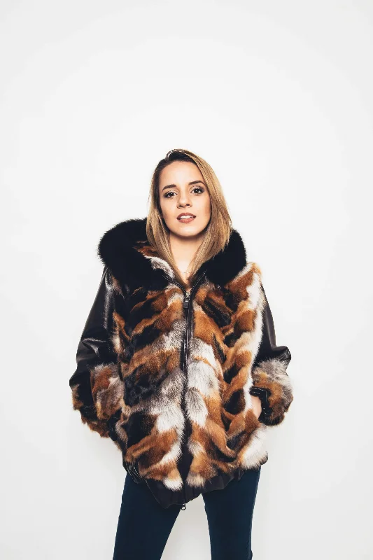 Hooded Bomber Jacket Natural Red Fox Section BY ORDER ONLY Quilted Jacket Puffer Jacket Insulated Jacket Hooded Bomber Jacket Natural Red Fox Section BY ORDER ONLY Quilted Jacket Puffer Jacket Insulated Jacket