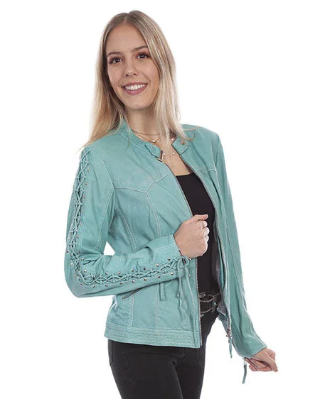 Women's Laced Sleeve Jacket Ribbed Jacket Pleated Jacket Ruffled Jacket