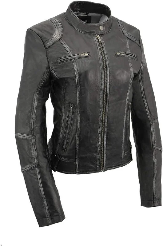Milwaukee Leather Women's SFL2830 Black Sheepskin Leather Motorcycle Jacket Rayon Jacket Velvet Jacket Corduroy Jacket Milwaukee Leather Women's SFL2830 Black Sheepskin Leather Motorcycle Jacket Rayon Jacket Velvet Jacket Corduroy Jacket