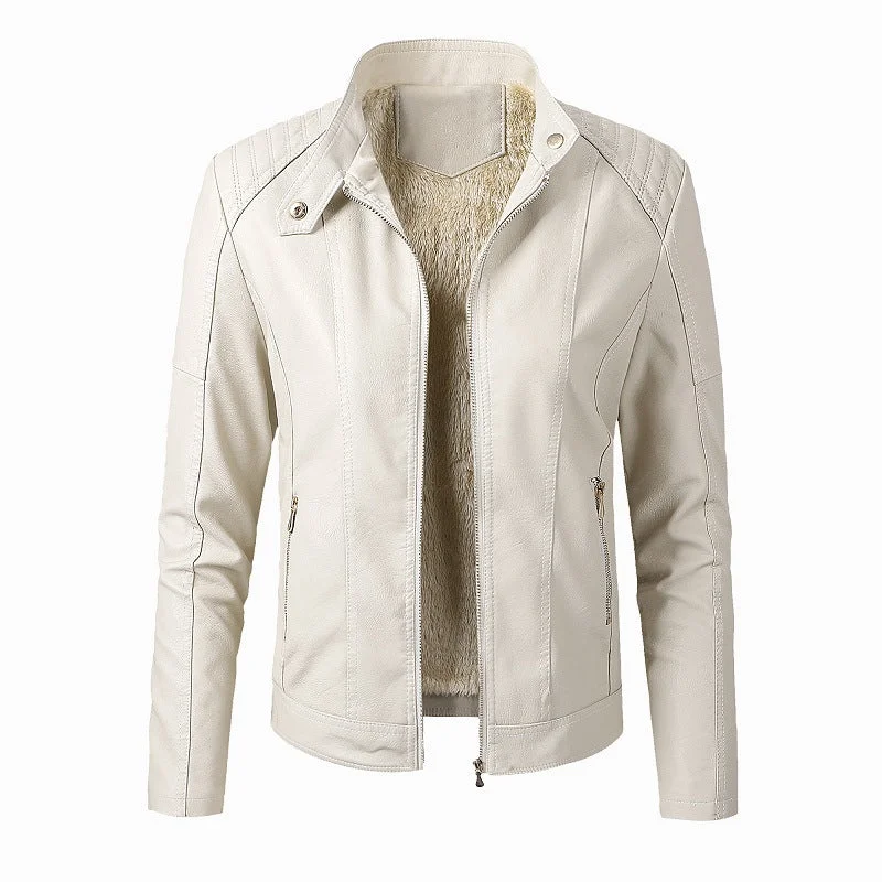 New Women's Leather Jackets Plus Velvet Jackets Fashion PU Ladies Leather Jackets Quilted Jacket Puffer Jacket Insulated Jacket New Women's Leather Jackets Plus Velvet Jackets Fashion PU Ladies Leather Jackets Quilted Jacket Puffer Jacket Insulated Jacket