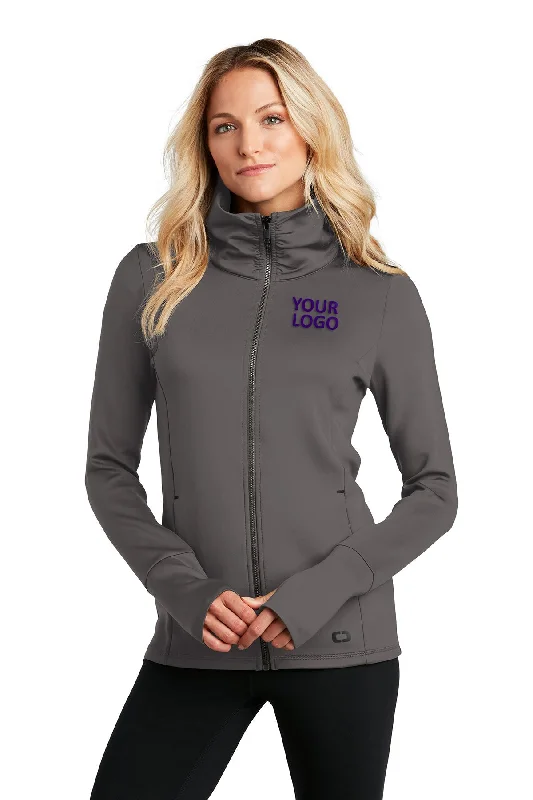 OGIO ENDURANCE Ladies Modern Performance Branded Jackets, Tarmac Grey Knit Fabric Woven Fabric Fleece Fabric OGIO ENDURANCE Ladies Modern Performance Branded Jackets, Tarmac Grey Knit Fabric Woven Fabric Fleece Fabric