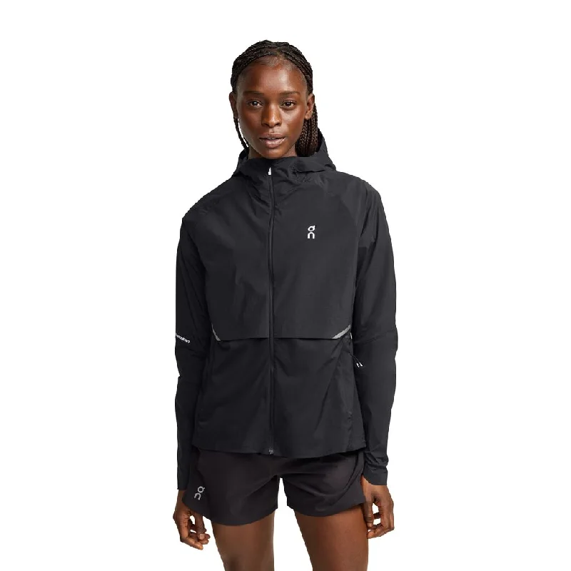 On Women's Core Jacket Black Satin Jacket Silk Jacket Chiffon Jacket